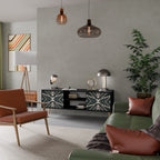 DIMENSION DELIGHTS Móvel de TV com 2 Portas em Acabamento Preto