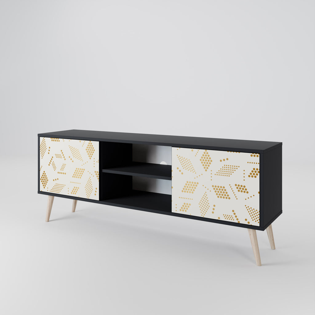 SPOTTED DAZE Móvel de TV com 2 Portas em Acabamento Preto