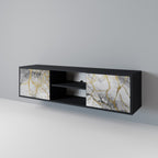 TIMELESS GLIDE Móvel de TV com 2 Portas em Acabamento Preto