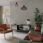 TIMELESS GLIDE Móvel de TV com 2 Portas em Acabamento Preto