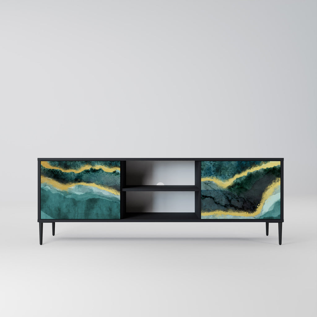 GOLDRUSH ODYSSEY 2-Door TV Stand in Black Finish