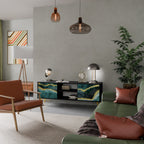 GOLDRUSH ODYSSEY 2-Door TV Stand in Black Finish