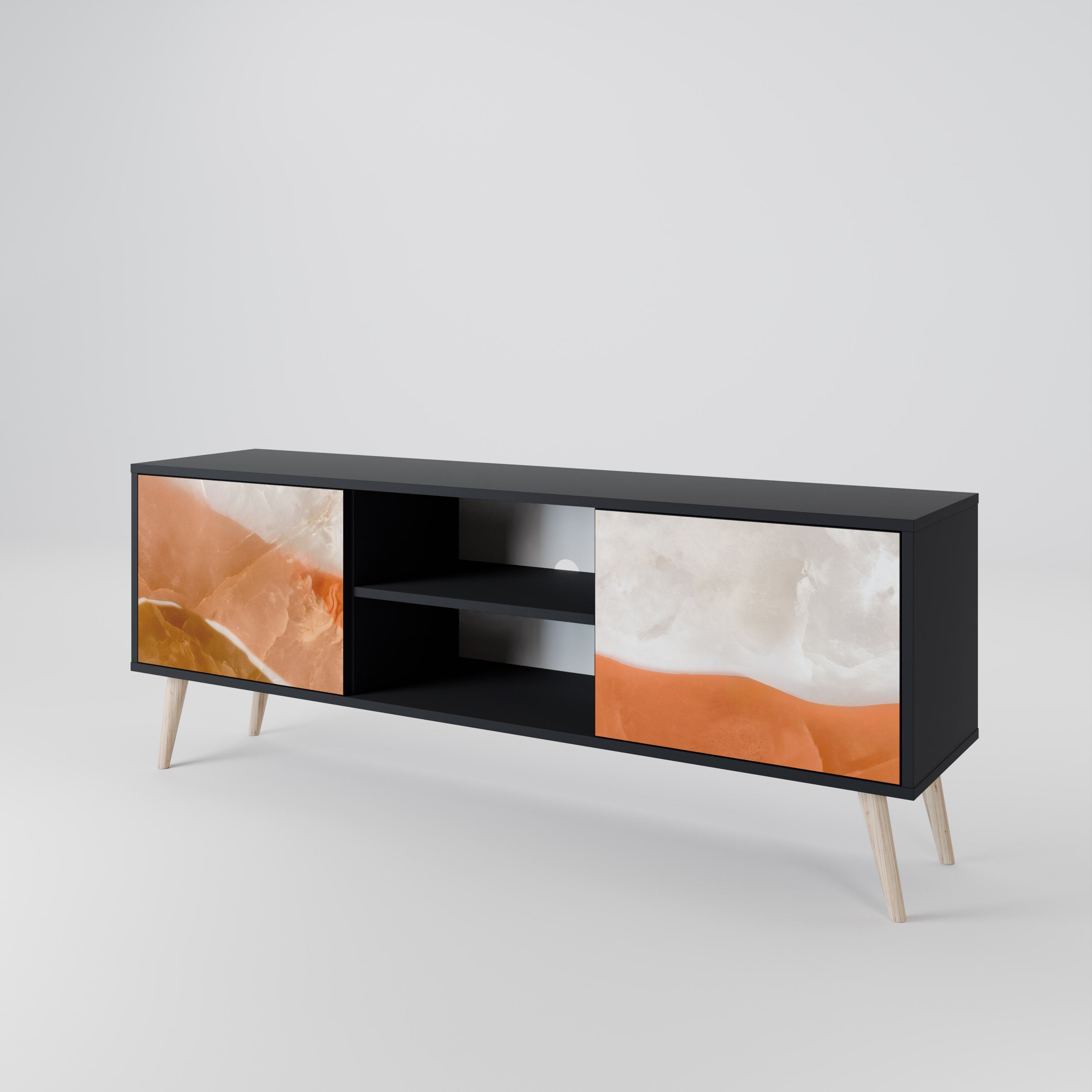 SANDHILLS SPLENDOUR 2-Door TV Stand in Black Finish