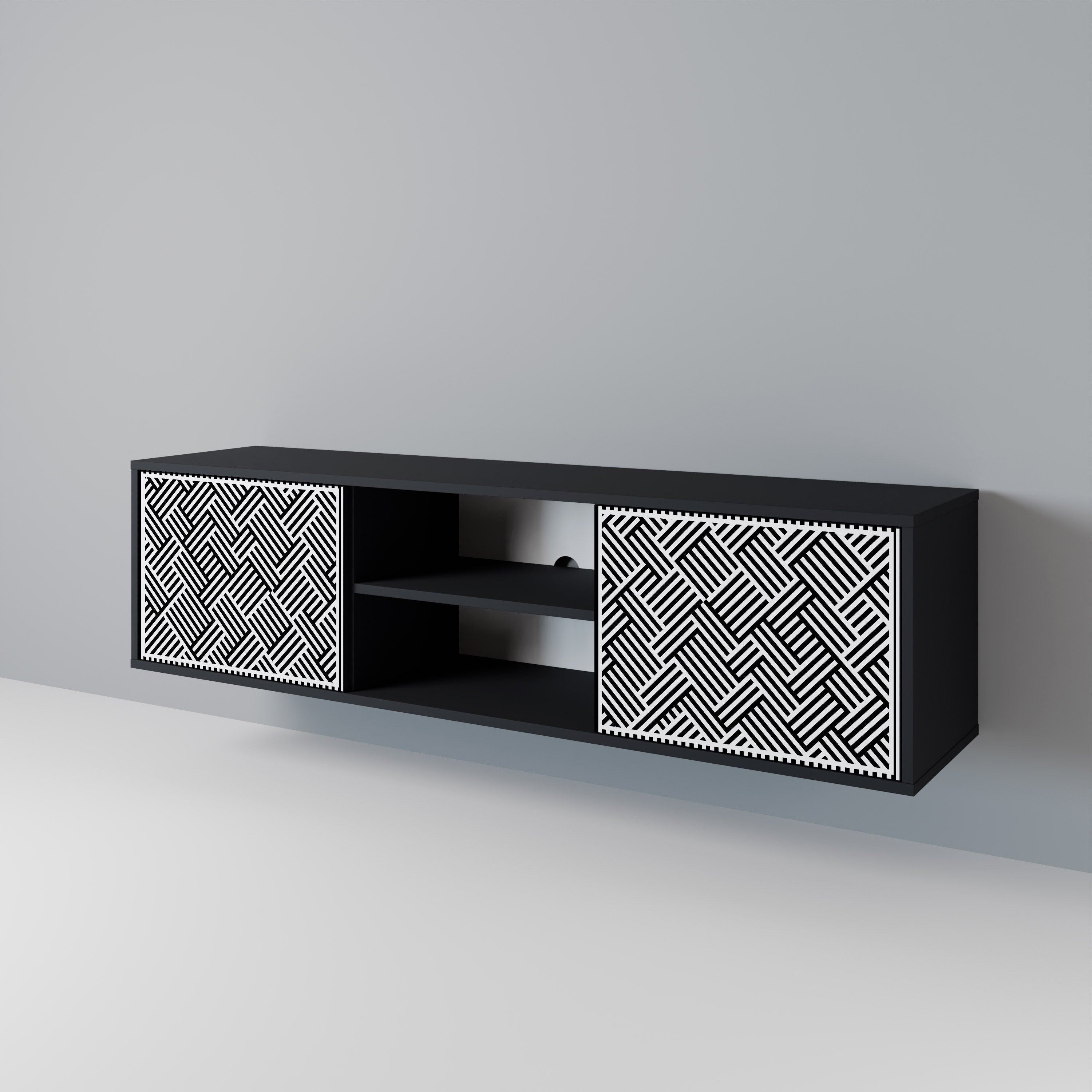 TEMPORARY SEQUENCE Móvel de TV com 2 Portas em Acabamento Preto