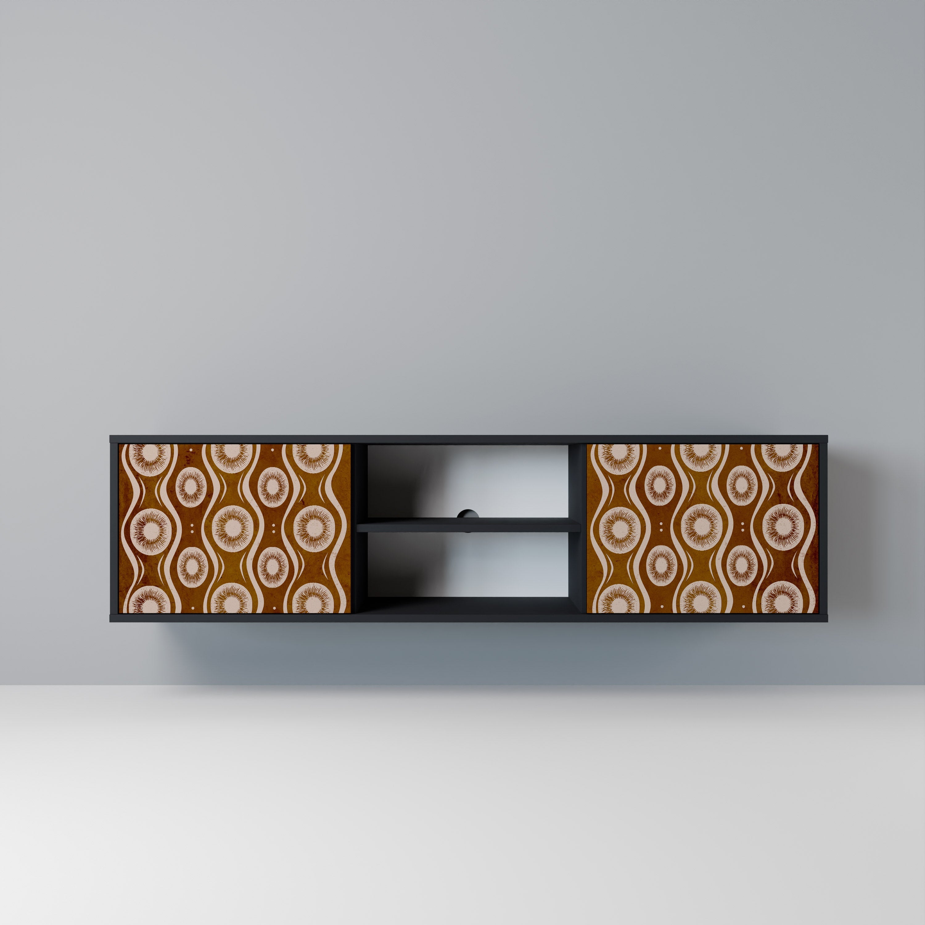 BROWN EYES Móvel de TV com 2 Portas em Acabamento Preto