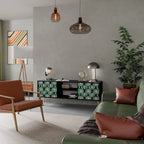 GREEN EYES Móvel de TV com 2 Portas em Acabamento Preto