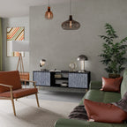 GRAPHITE RAIN Móvel de TV com 2 Portas em Acabamento Preto