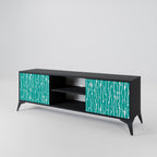 TURQUOISE RAIN 2-Door TV Stand in Black Finish