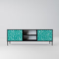TURQUOISE RAIN 2-Door TV Stand in Black Finish