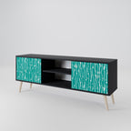 TURQUOISE RAIN 2-Door TV Stand in Black Finish