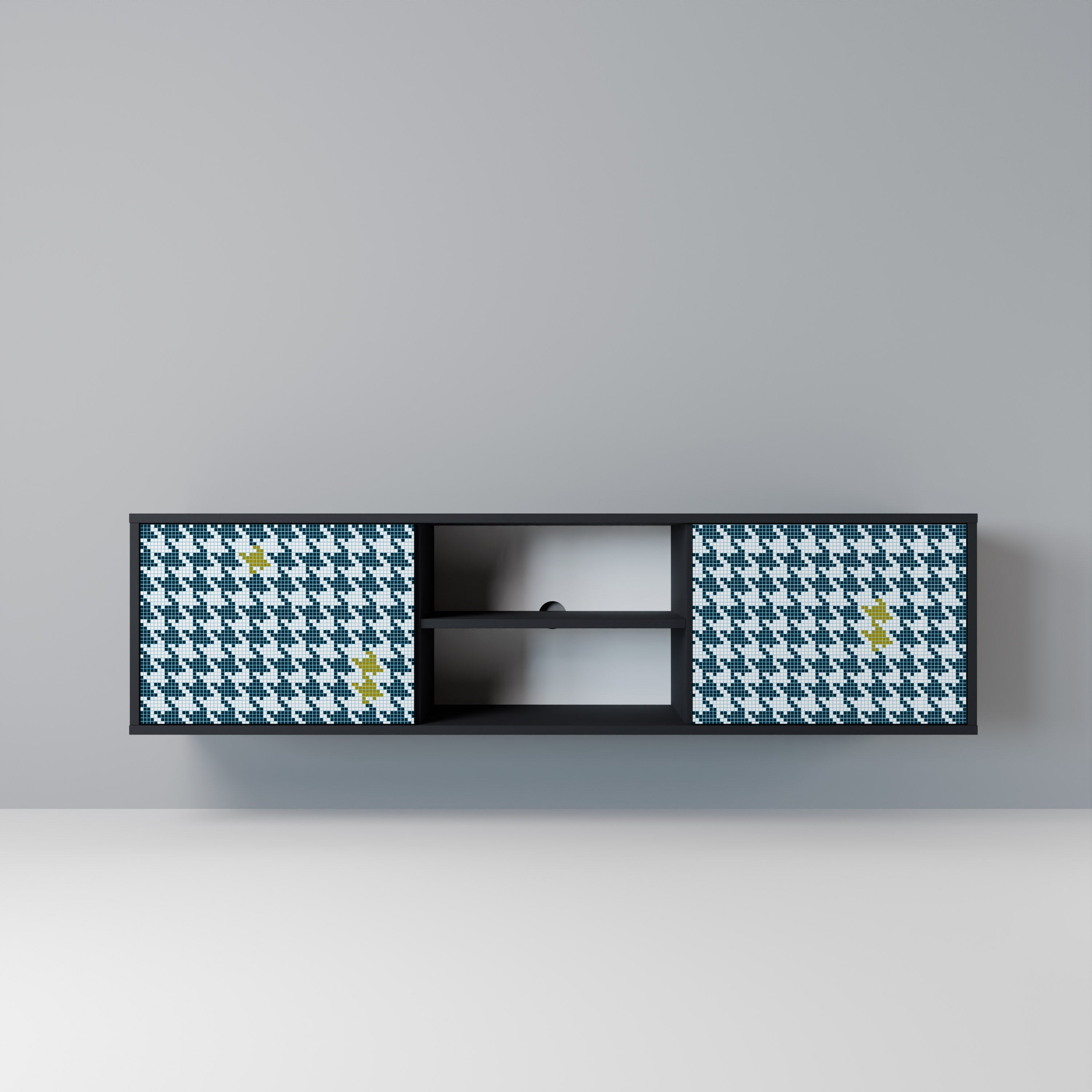 OUT OF CONTEXT Móvel de TV com 2 Portas em Acabamento Preto