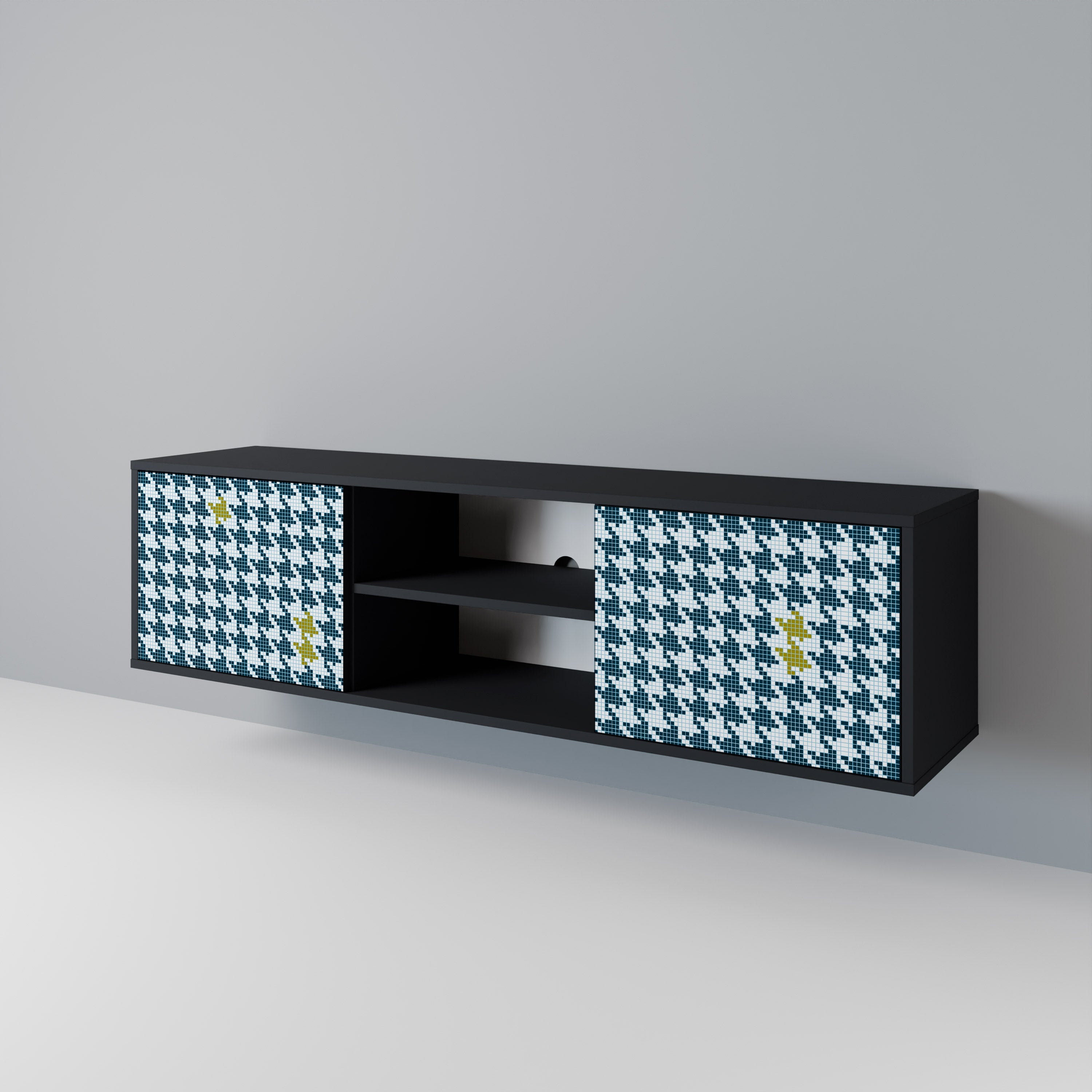 OUT OF CONTEXT Móvel de TV com 2 Portas em Acabamento Preto