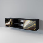 GOLD DUST Móvel de TV com 2 Portas em Acabamento Preto