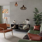 GOLD DUST Móvel de TV com 2 Portas em Acabamento Preto