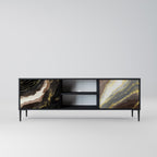 GOLD DUST Móvel de TV com 2 Portas em Acabamento Preto