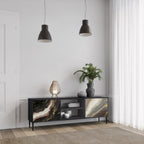 GOLD DUST Móvel de TV com 2 Portas em Acabamento Preto