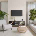 GOLD DUST Móvel de TV com 2 Portas em Acabamento Preto