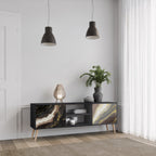 GOLD DUST Móvel de TV com 2 Portas em Acabamento Preto