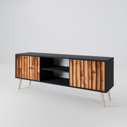 NATURAL WOOD 2-Door TV Cabinet