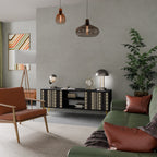 AZTEC Móvel de TV com 2 Portas em Acabamento Preto