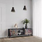 GOLDEN TIDES Móvel de TV com 2 Portas em Acabamento Preto