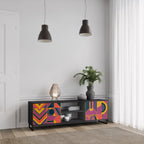 ELECTRIC PATTERNS 2-Door TV Stand in Black Finish
