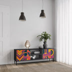 ELECTRIC PATTERNS 2-Door TV Stand in Black Finish