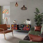 ELECTRIC PATTERNS 2-Door TV Stand in Black Finish