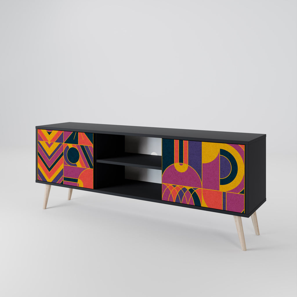 ELECTRIC PATTERNS 2-Door TV Stand in Black Finish