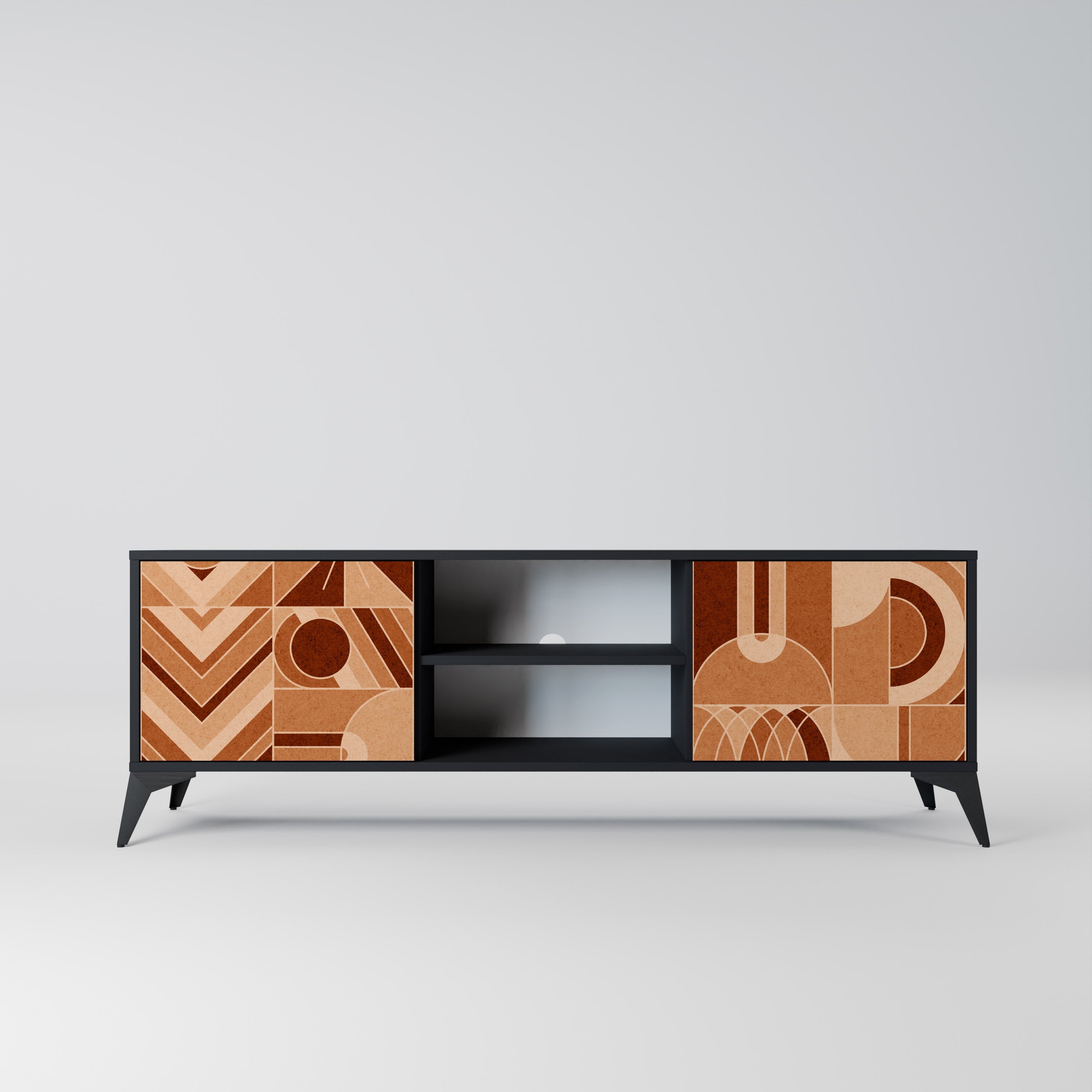 PRISM MOSAIC Móvel de TV com 2 Portas em Acabamento Preto