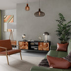 PRISM MOSAIC Móvel de TV com 2 Portas em Acabamento Preto