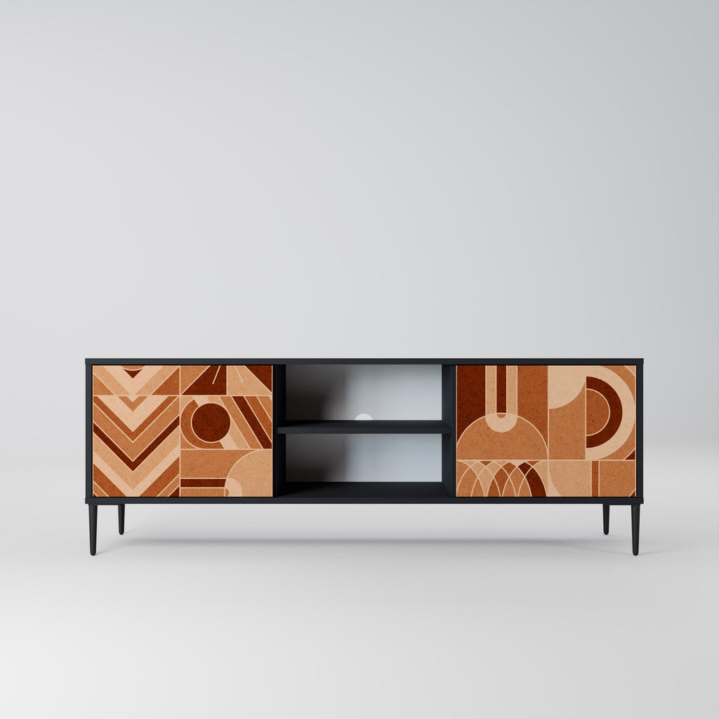 PRISM MOSAIC Móvel de TV com 2 Portas em Acabamento Preto