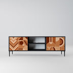 PRISM MOSAIC Móvel de TV com 2 Portas em Acabamento Preto