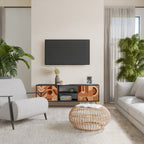 PRISM MOSAIC Móvel de TV com 2 Portas em Acabamento Preto