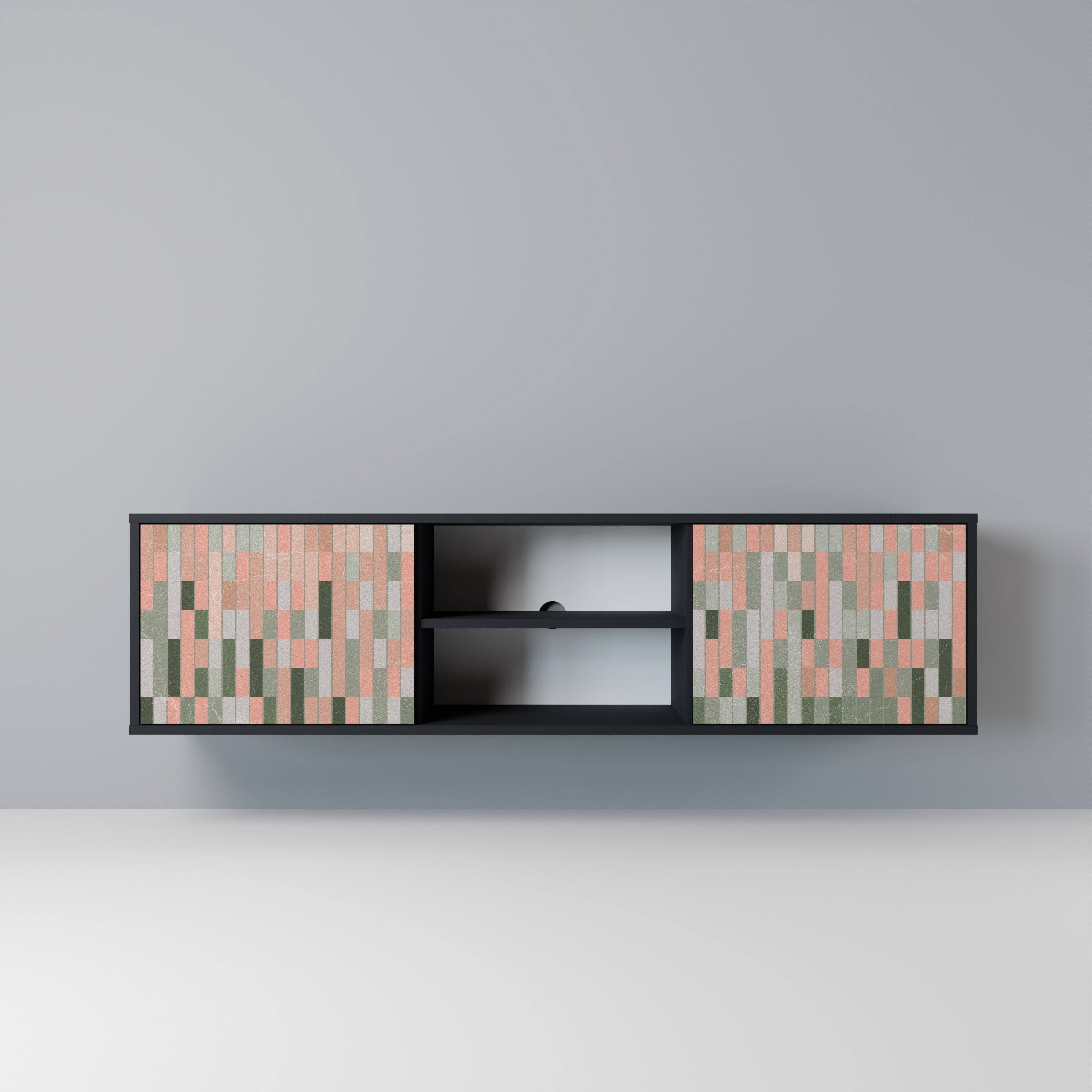 BUILDING THE FUTURE Móvel de TV com 2 Portas em Acabamento Preto