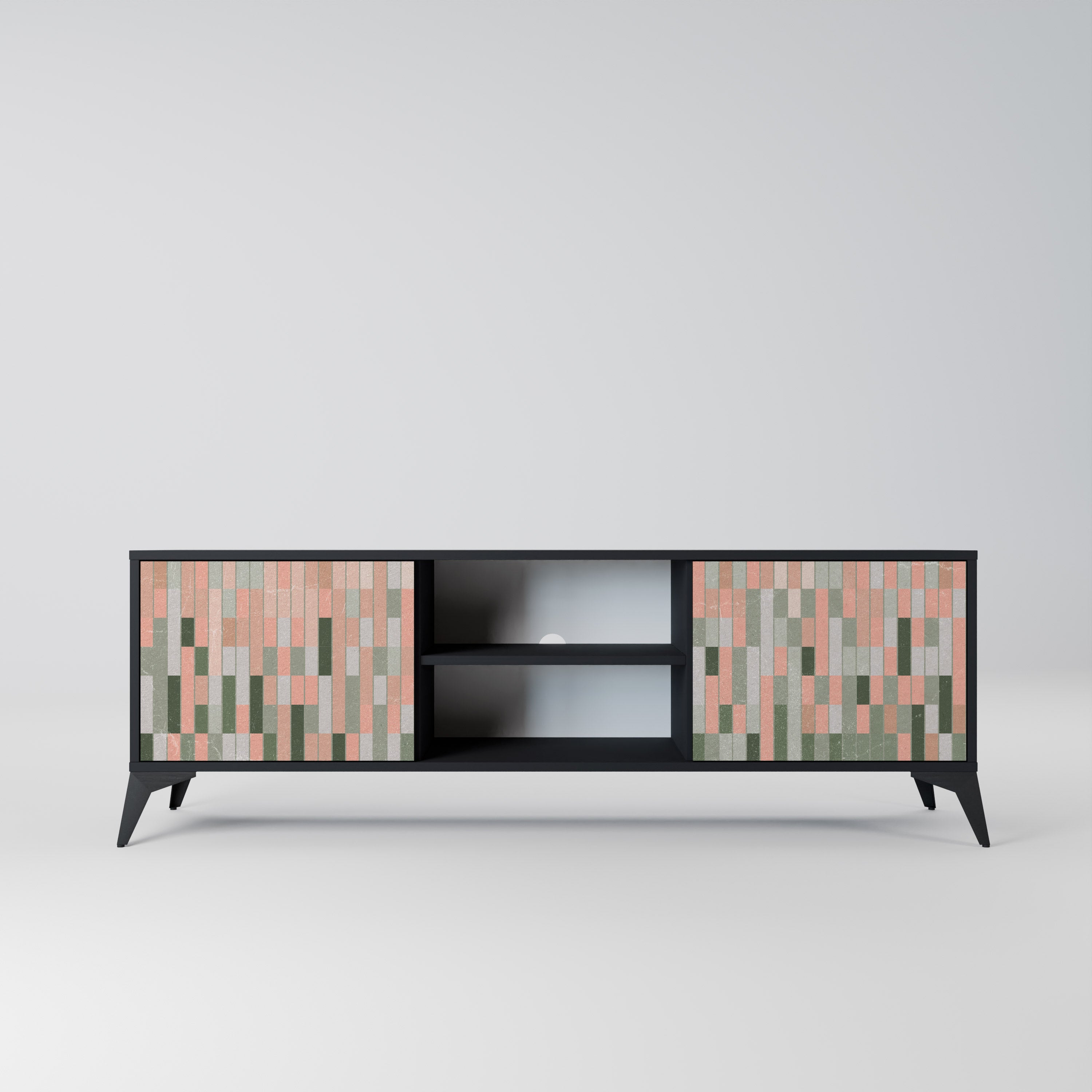 BUILDING THE FUTURE Móvel de TV com 2 Portas em Acabamento Preto