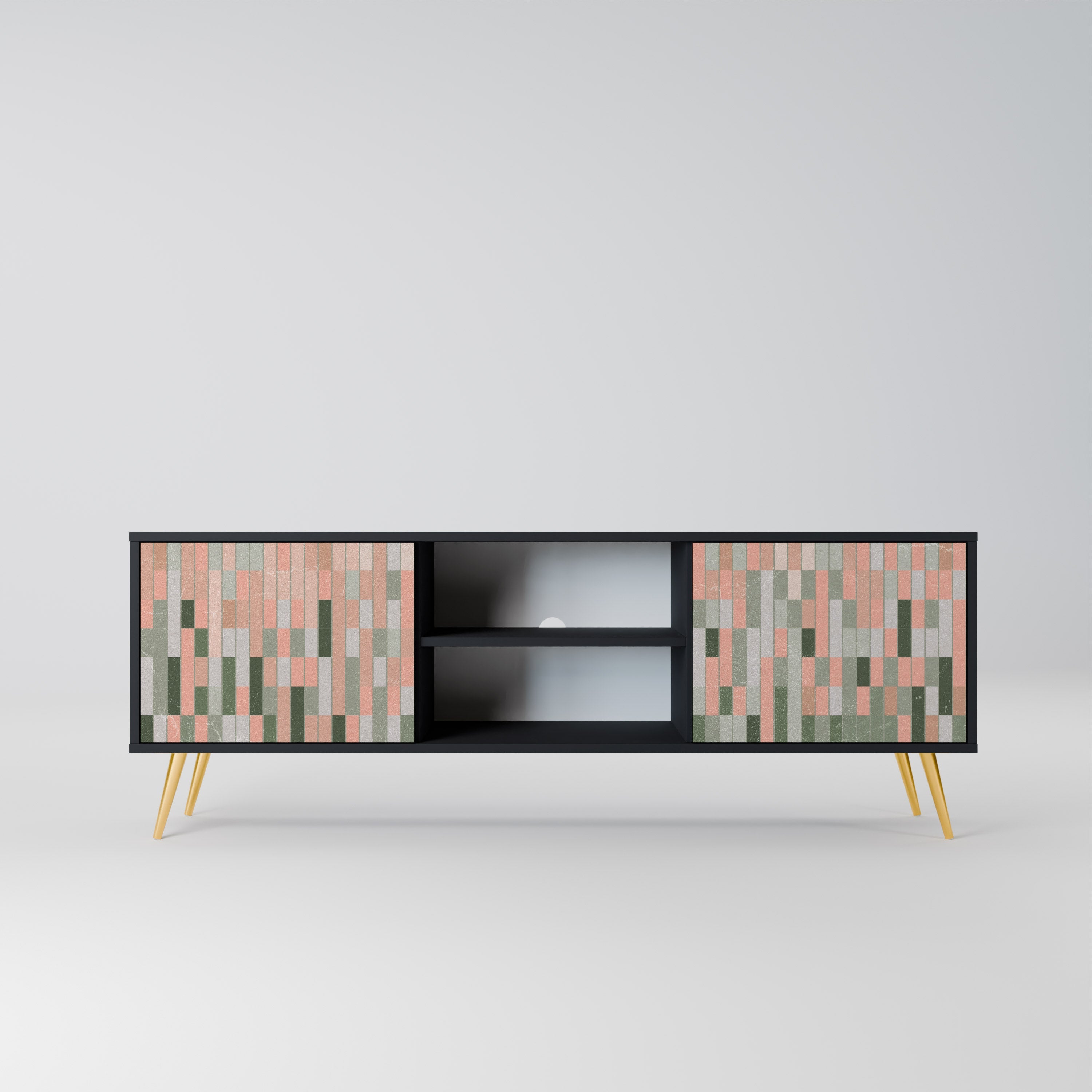 BUILDING THE FUTURE Móvel de TV com 2 Portas em Acabamento Preto