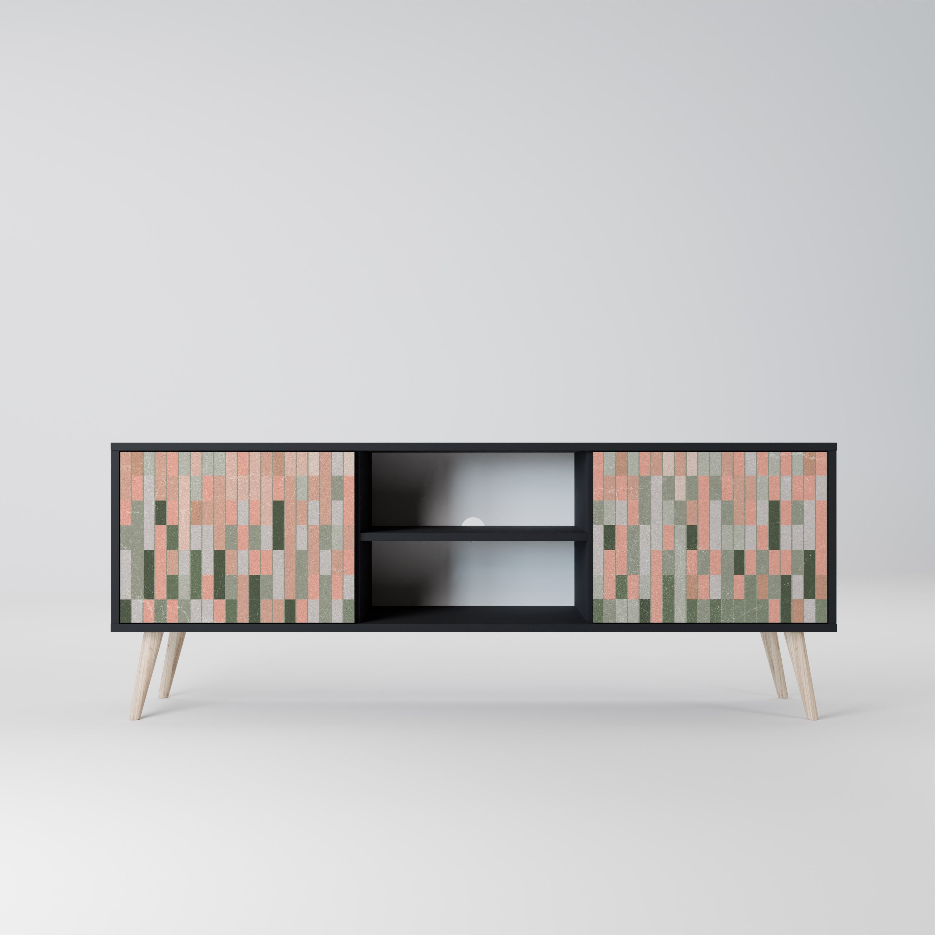 BUILDING THE FUTURE Móvel de TV com 2 Portas em Acabamento Preto