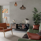 GILDED SWIRLS Móvel de TV com 2 Portas em Acabamento Preto