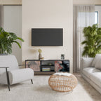 GILDED SWIRLS Móvel de TV com 2 Portas em Acabamento Preto