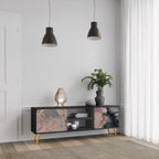 GILDED SWIRLS Móvel de TV com 2 Portas em Acabamento Preto