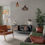 GILDED SWIRLS Móvel de TV com 2 Portas em Acabamento Preto