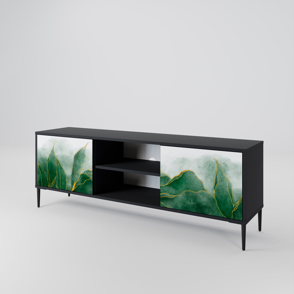 EXPENSIVE NATURE 2-Door TV Stand in Black Finish