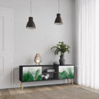 EXPENSIVE NATURE 2-Door TV Stand in Black Finish