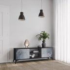 MUTED ARC Móvel de TV com 2 Portas em Acabamento Preto