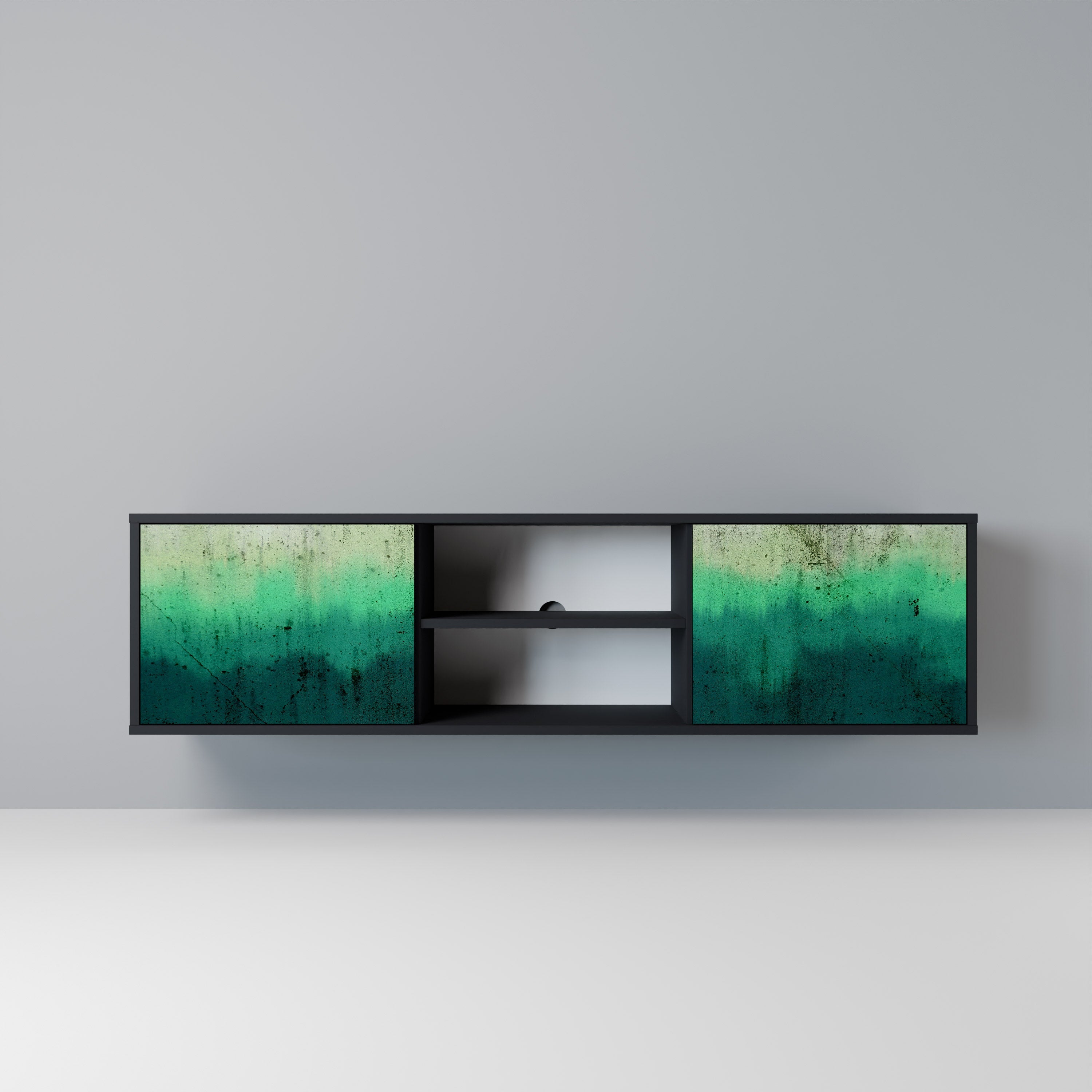 NORTHERN LIGHTS Móvel de TV com 2 Portas em Acabamento Preto