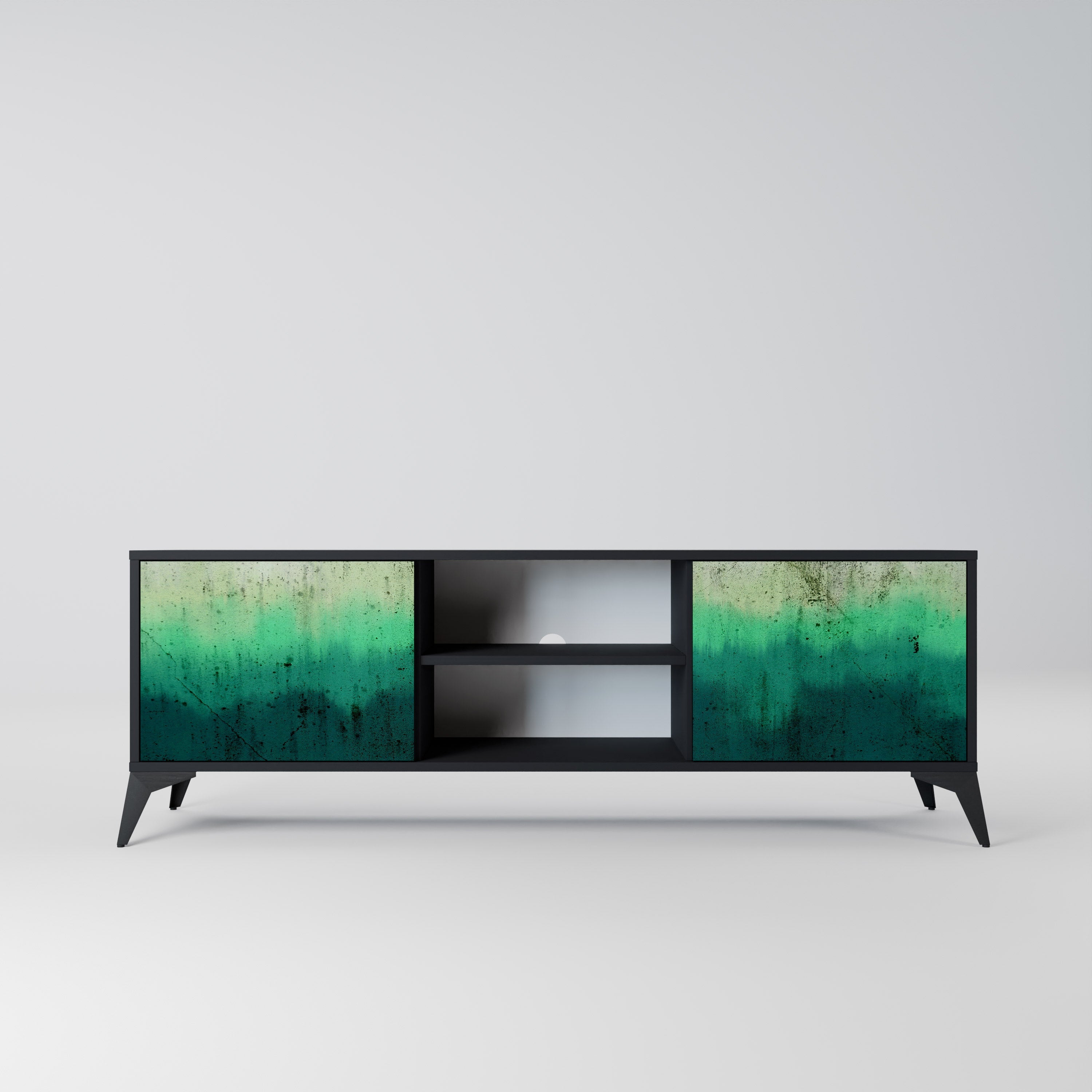 NORTHERN LIGHTS Móvel de TV com 2 Portas em Acabamento Preto