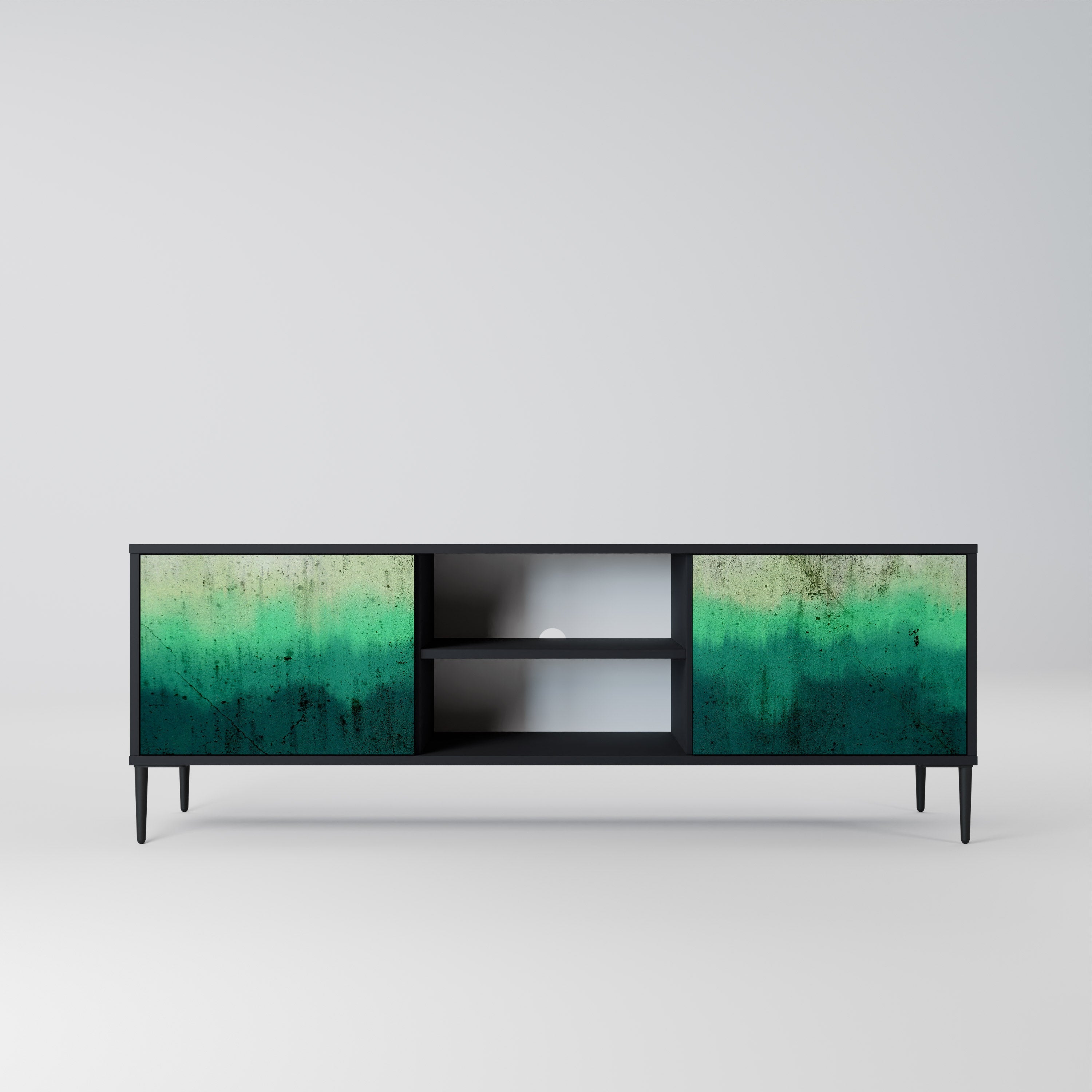 NORTHERN LIGHTS Móvel de TV com 2 Portas em Acabamento Preto