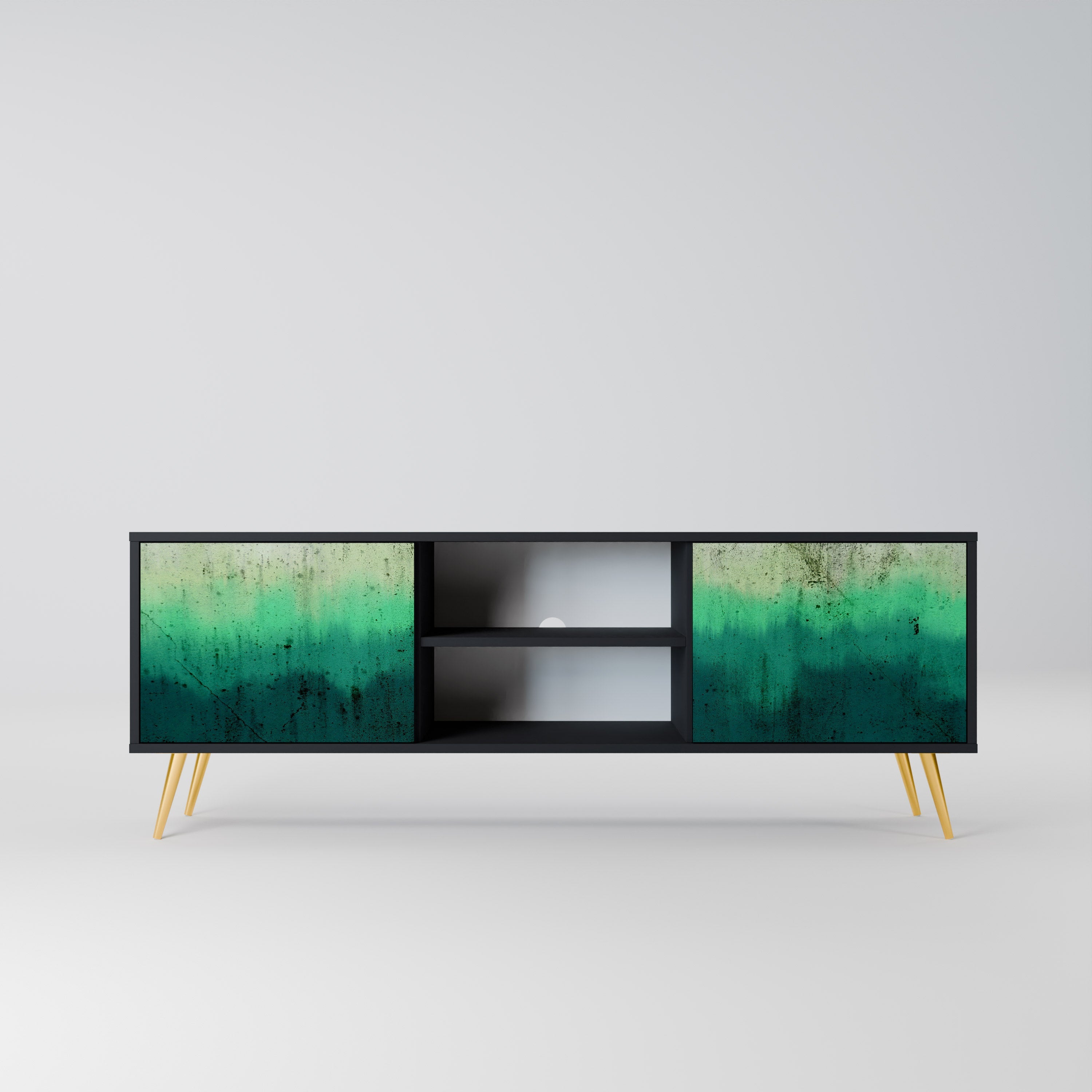 NORTHERN LIGHTS Móvel de TV com 2 Portas em Acabamento Preto