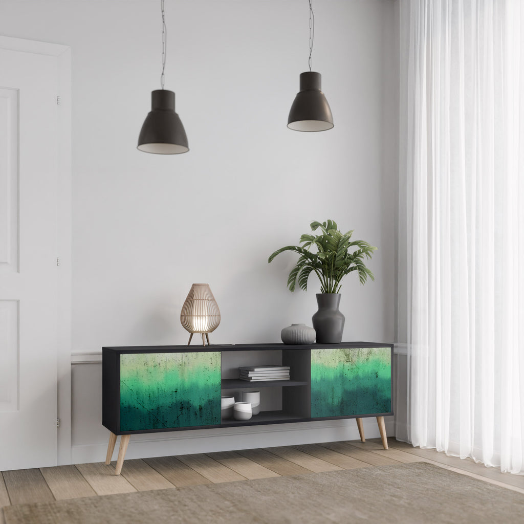 NORTHERN LIGHTS Móvel de TV com 2 Portas em Acabamento Preto